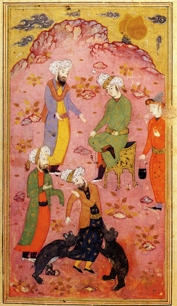 Miniature from the manuscript of The Treatise on Calligraphers and Artists by Quazi Ahmad ibn Mir-Munshi al-Husayni