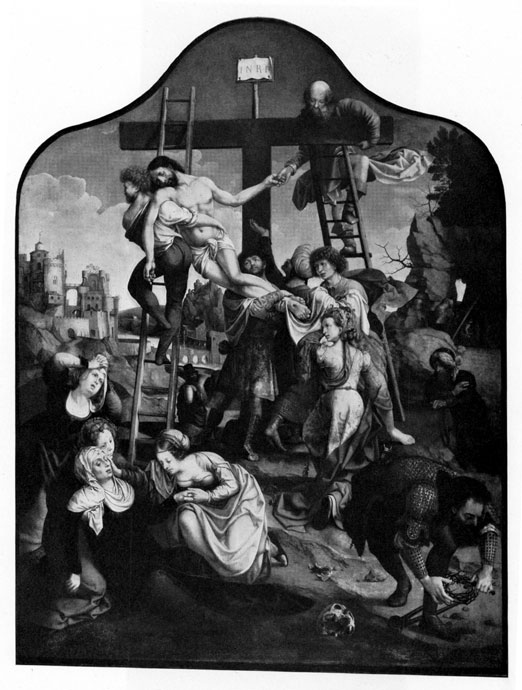 JAN GOSSAERT (MABUSE). Ca. 1478 - ca. 1533 Descent from the Cross. 1521