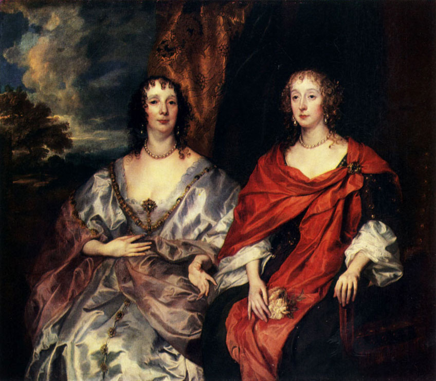 ANTHONY VAN DYCK. 1599-1641 Portrait of Anne Dalkeith, the Countess of Morion (?), and Anne Kirke. Late 1630s