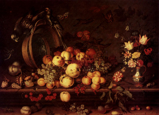 BALTHASAR VAN DER AST. 1593/4-1656  Still Life with Fruit, Flowers, and a Parrot 