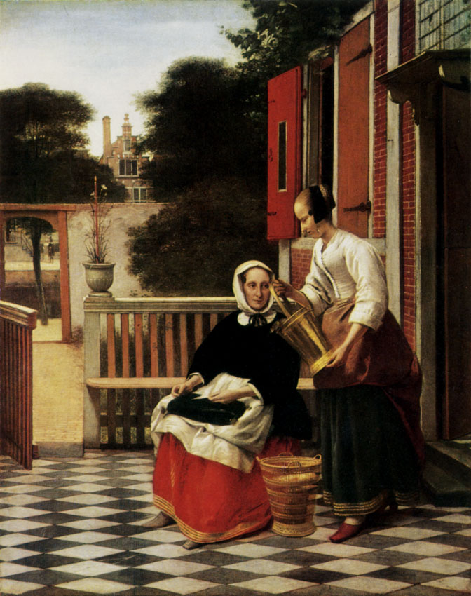 PIETER DE HOOCH. 1629 - after 1684 A Woman and Her Maid in a Courtyard. Ca. 