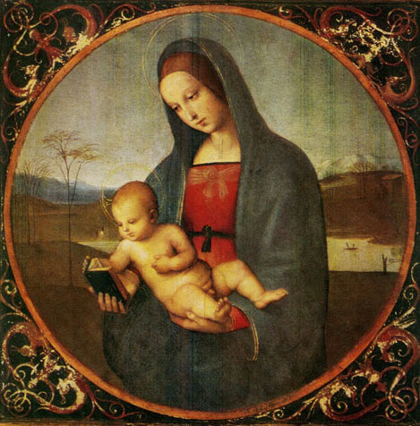 RAPHAEL (RAFFAELLO SANTI). 1483-1520 Madonna and Child (The Conestabile Madonna). 1502-3 