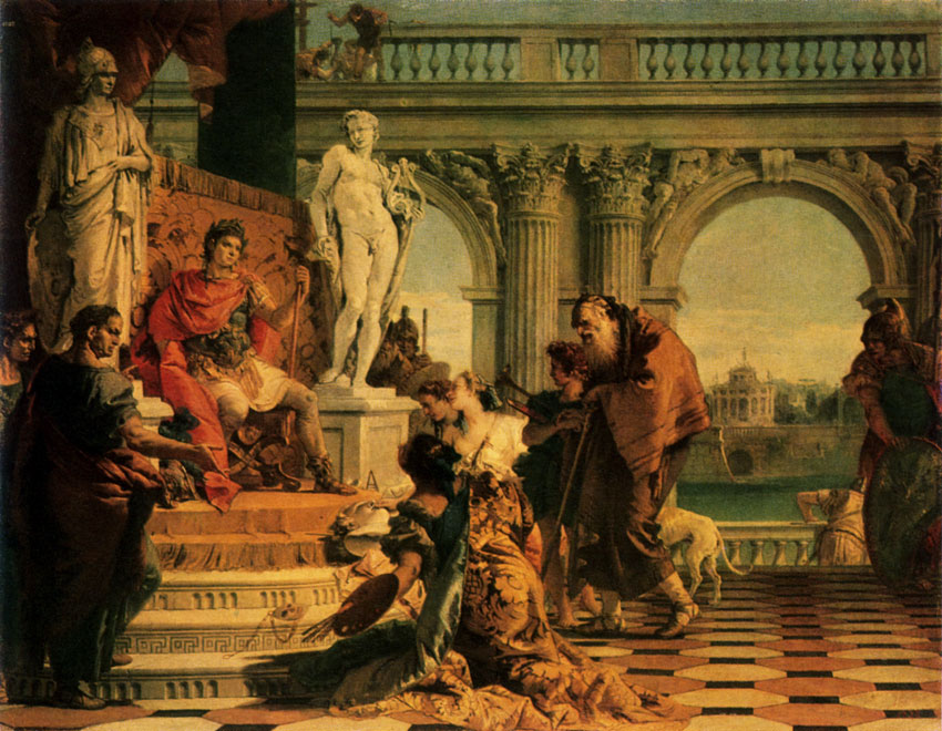GIOVANNI BATTISTA TIEPOLO. 1696-1770 Maecenas Presenting the Liberal Arts to the Emperor Augustus. 1743