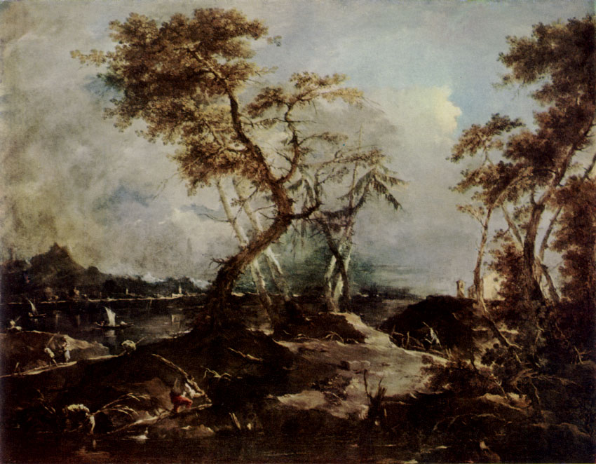 FRANCESCO GUARDI. 1712-1793  Landscape. Ca. 1790