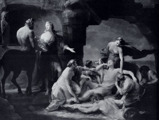 POMPEO GIROLAMO BATONI. 1708-1787 Thetis Entrusting Chiron with the Education of Achilles. 1771