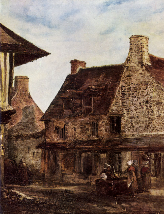 THEODORE ROUSSEAU. 1812-1867 Market Place in Normandy (fragment)