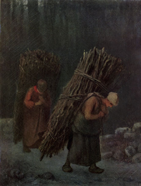 JEAN-FRANÇOIS MILLET. 1814-1875 Peasant Women Carrying Firewood. Ca. 1858 