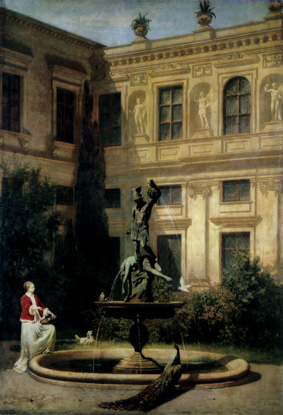 HANS VON MAREES. 1837-1887 Courtyard of the Royal Residence in Munich. 1862-63 