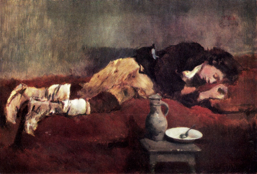 WILHELM LEIBL. 1844-1900  Savoyard Boy Sleeping