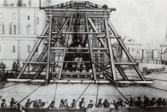 Подъем Царь-колокола в 1836 г.