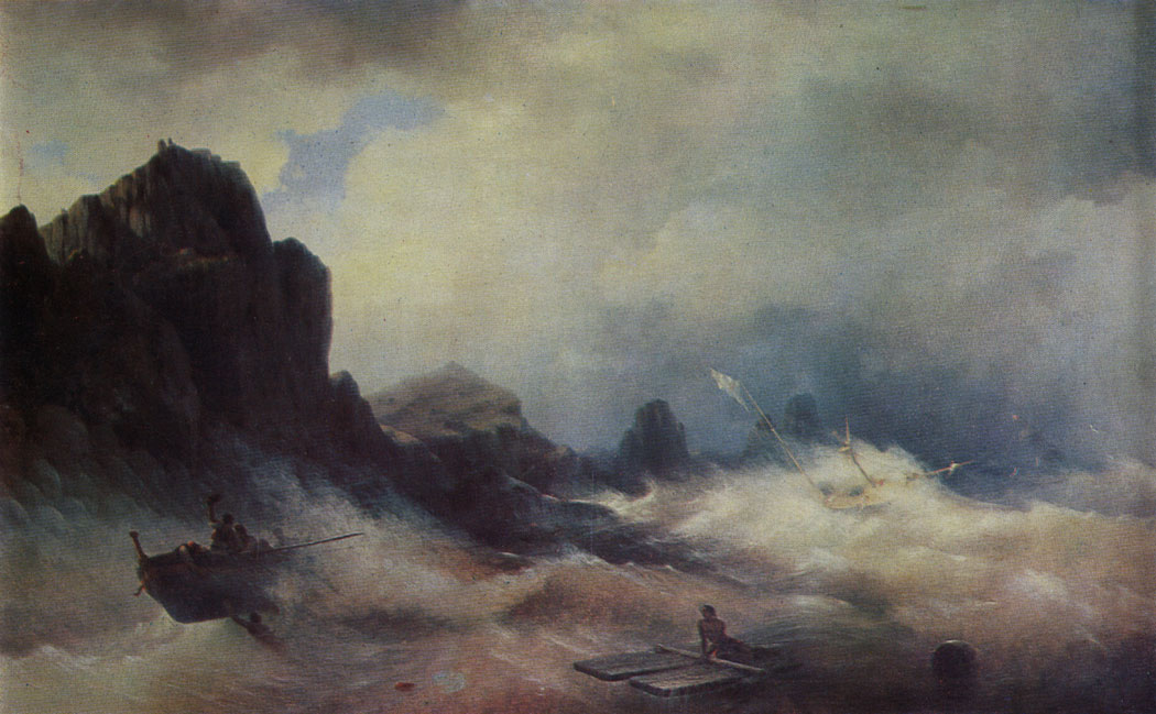 Кораблекрушение. 1843  Холст, масло. 115×189