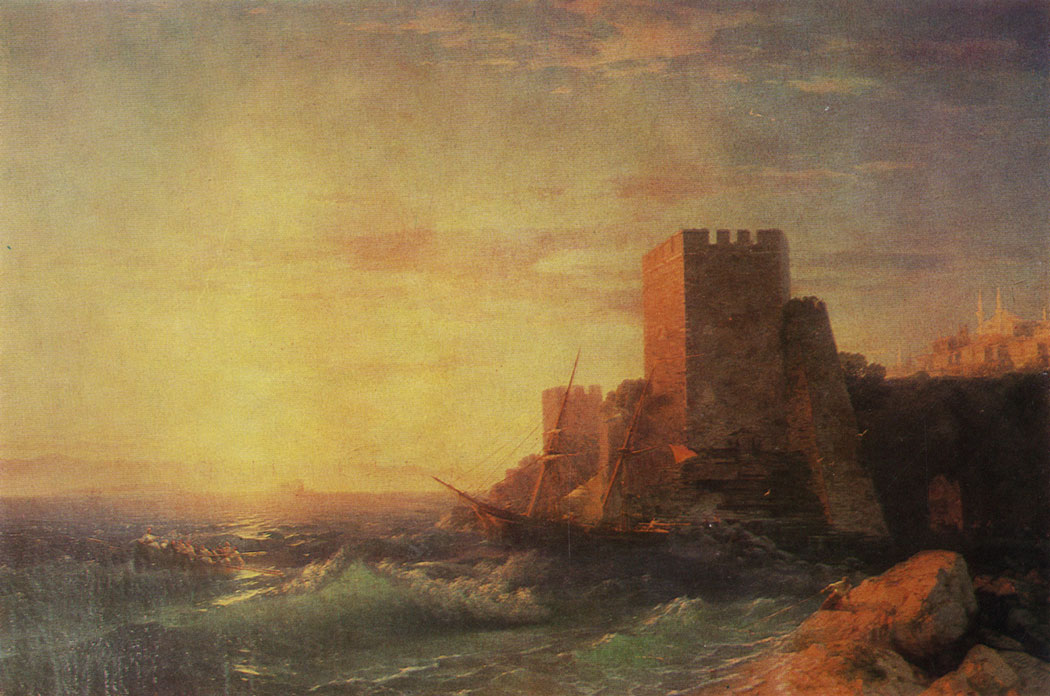 Towers on the Bosporus Cliffs. 1859  Oil on canvas. 107×161