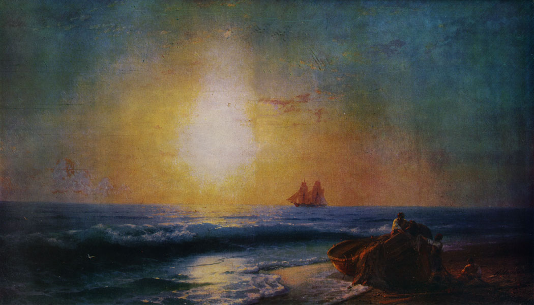 Восход солнца. 1870-е гг.  Холст, масло. 60×97,5