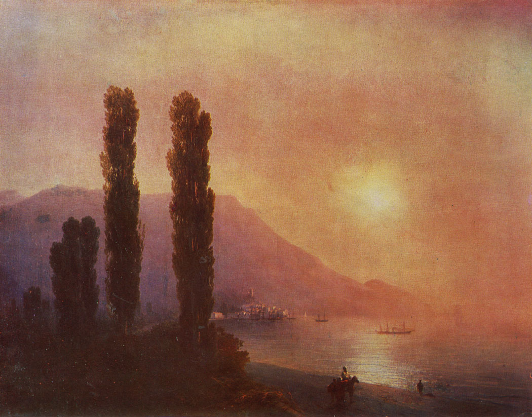 Восход солнца у берегов Ялты. 1864  Холст, масло. 58×77
