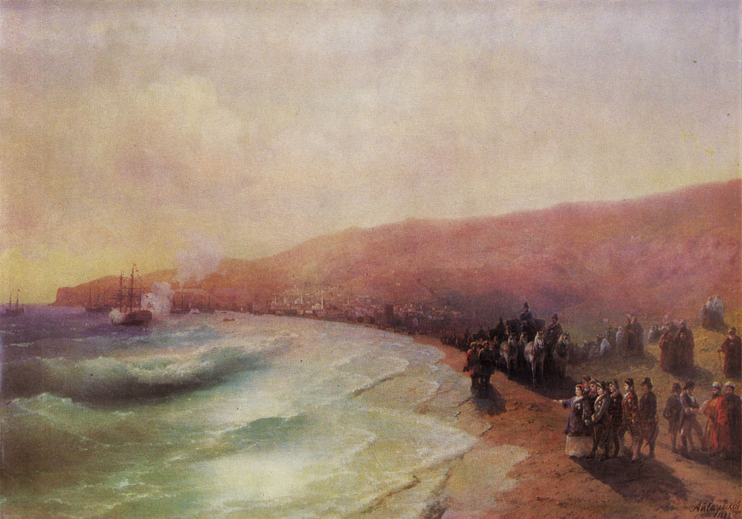 Приезд Екатерины II в Феодосию. 1883  Холст, масло. 196×220