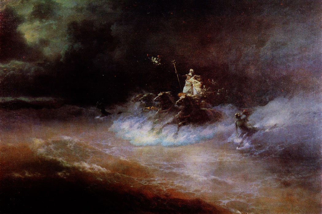 Путешествие Посейдона по морю. 1892  Холст, масло. 215×322