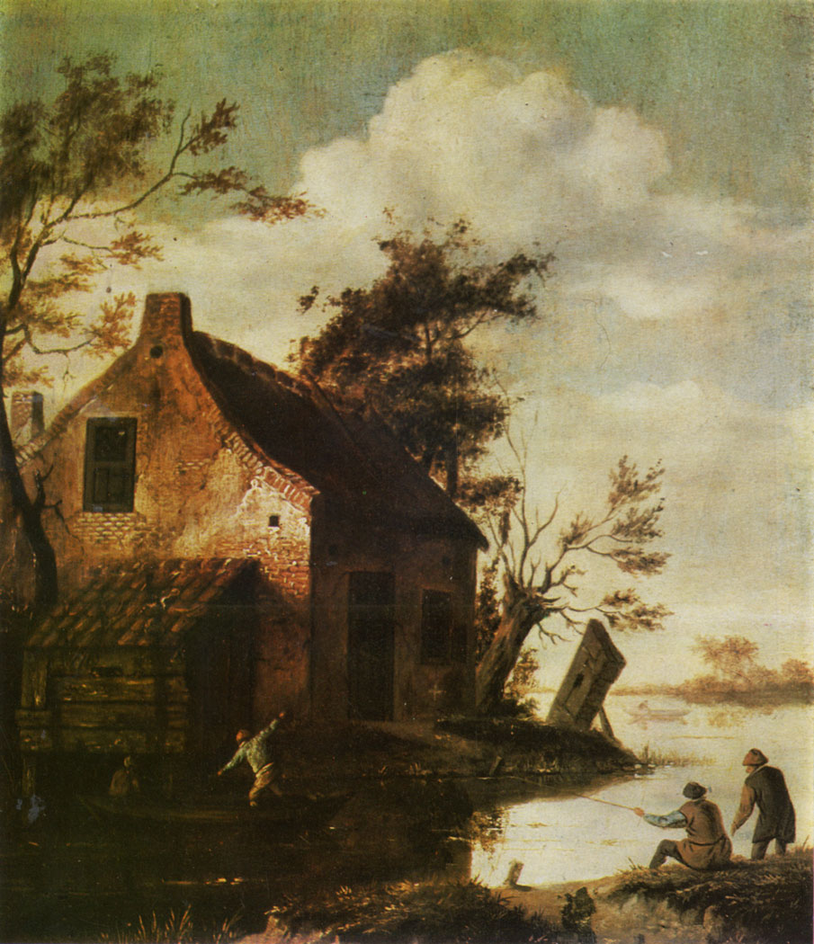 Fishermen.  Oil on wood. 31×24