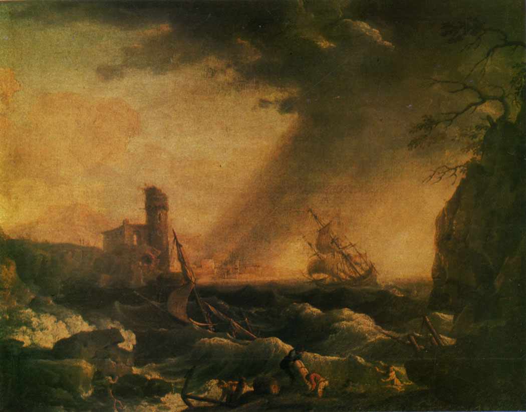 Shipwreck.  Oil on canvas. 48×60,5