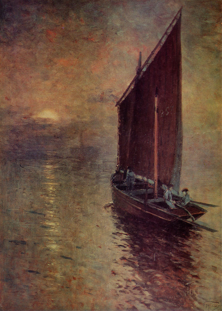 Восход луны. 1915  Фанера, масло. 50,4×36,5