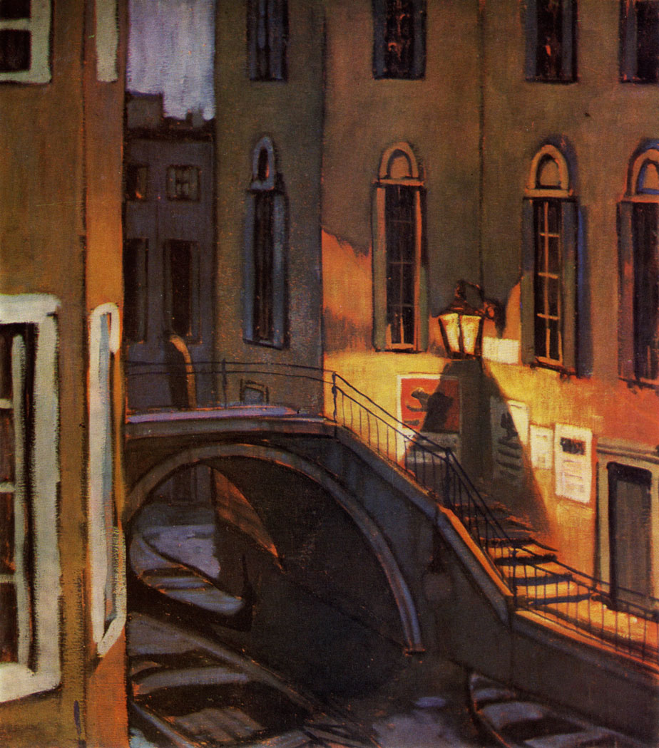 Venice.  Tempera on canvas. 86×100