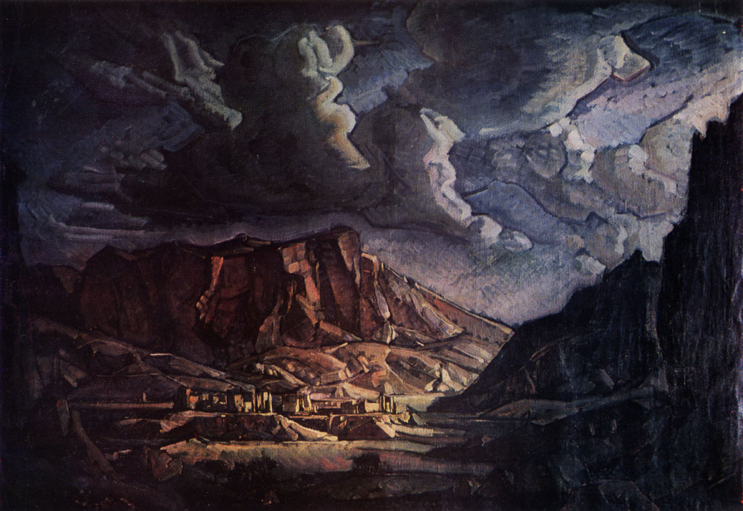 Горный пейзаж. 1940-е гг.  Холст, масло. 112×162