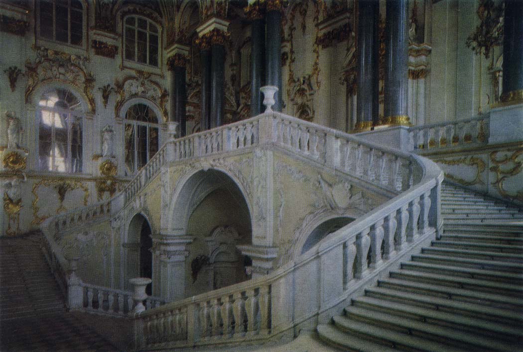 B. Rastrelli. 1700-1771 V. Stasov. 1769-1848 The Main (Envoys') Staircase 1756-61