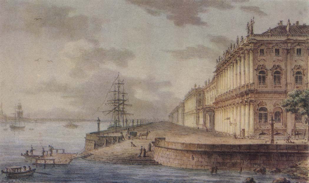 Воробьев Максим Никифорович (1787-1855) Набережная Невы у Зимнего дворца. 1817