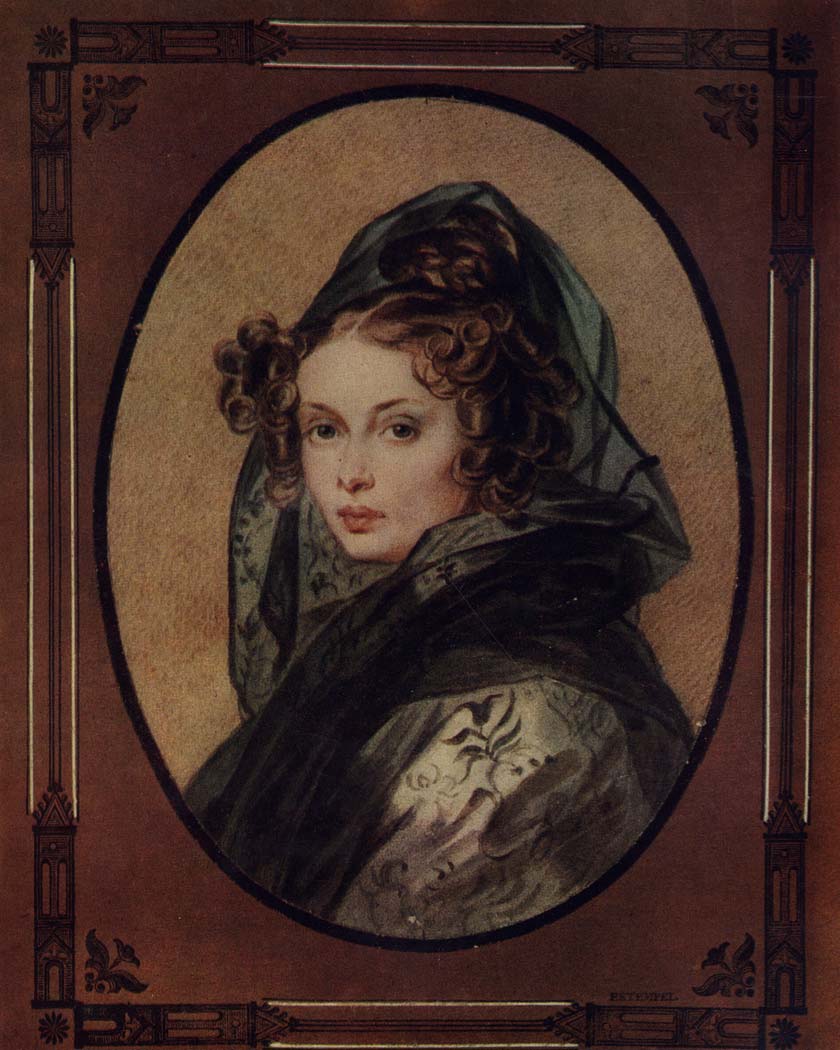 Соколов Петр Федорович (1791 - 1848) Портрет А. Г. Муравьевой. Декабрь 1825-январь 1826