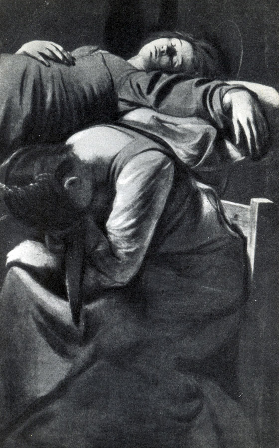 Караваджо.  Успение  Марии. Фрагмент.  1605-1606  гг.