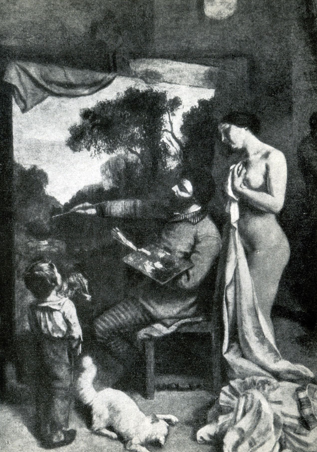 Г.  Курбе.  Ателье.  Фрагмент.  1855  г.