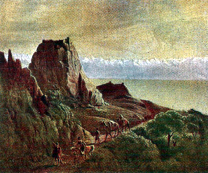 М. Ю. Лермонтов. 'Кавказский вид с верблюдами'. 1837.