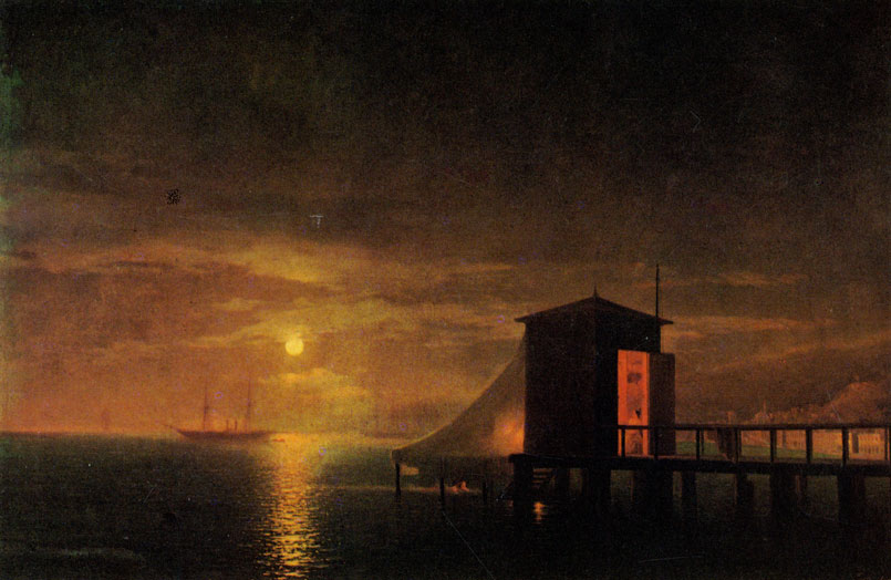 И. К. Айвазовский (1817 - 1900) Лунная ночь. Купальня в Феодосии