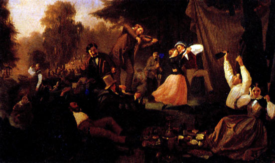 Неизвестный художник. Пикник в Марьиной Роще. 1860-е гг.