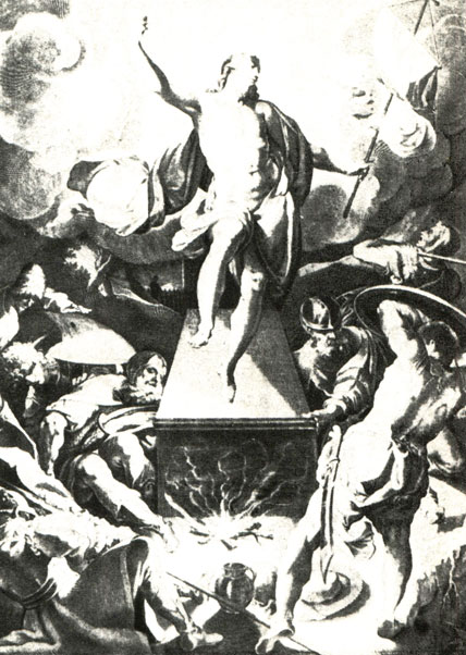 Лука Килиан. 'Воскресение'. Гравюра резцом. Германия. Конец XVI - начало XVII в.